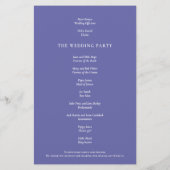 Budget Elegant Blue Wedding Programme (Achterkant)