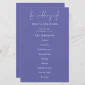 Budget Elegant Blue Wedding Programme (Voorkant / Achterkant)