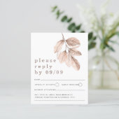 Budget Elegant Blush Feuilles mariage RSVP (Debout devant)