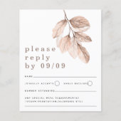 Budget Elegant Blush Feuilles mariage RSVP (Devant)