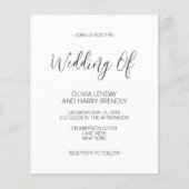 Budget Elegant Blush Pink White Wedding Invitation (Voorkant)