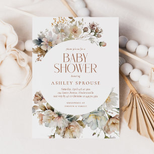 Budget Elegant Boho Bloemen Botanisch Baby shower Kaart
