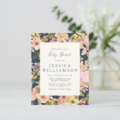 Budget Elegant Boho Floral Baby shower Uitnodiging (Staand voorkant)