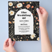 Budget Elegant Boho Wildflower Bruiloft Flyer (Hand)