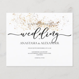 BUDGET/Elegant bruiloft uitnodiging. Uitnodiging Flyer