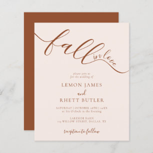 Budget Elegant Calligraphy Herfst in Love Wedding