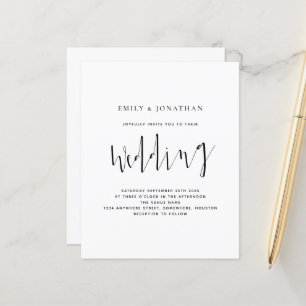 Budget Elegant Calligraphy Wedding Invitation