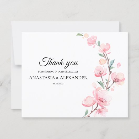 Budget Élégant Carte de remerciements. (Devant)