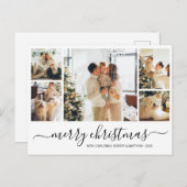 Budget Élégant Collage Noël Carte postale (Devant / Derrière)