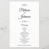 Budget elegant eenvoudig zwart wit bruiloft progra flyer (Voorkant)