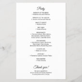 Budget elegant eenvoudig zwart wit bruiloft progra flyer (Achterkant)