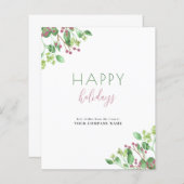 Budget élégant entreprise carte de vacances (Devant / Derrière)