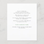 Budget élégant entreprise carte de vacances (Dos)