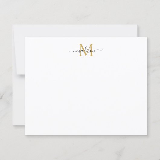 Budget Elegant Feminine Script Monogram Gold (Voorkant)