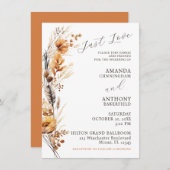 Budget Élégant Fleurs d'automne Faire-part de mari (Devant / Derrière)