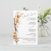 Budget Élégant Fleurs d'automne Faire-part de mari (Debout devant)