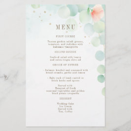 Budget Elegant Floral Waterverf Wedding Menu