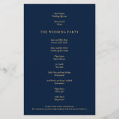 Budget Elegant Gold Navy Blue Wedding Programme (Achterkant)