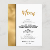 Budget Elegant Gold Scripting Flat Menu Kaart (Voorkant)
