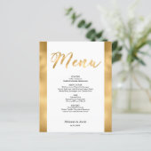 Budget Elegant Gold Scripting Flat Menu Kaart (Staand voorkant)
