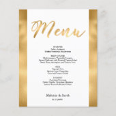 Budget Elegant Gold Scripting Flat Menu Kaart (Voorkant)