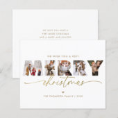 BUDGET Elegant Goud Vrolijk Kerstmis Fotocollage (Voorkant / Achterkant)