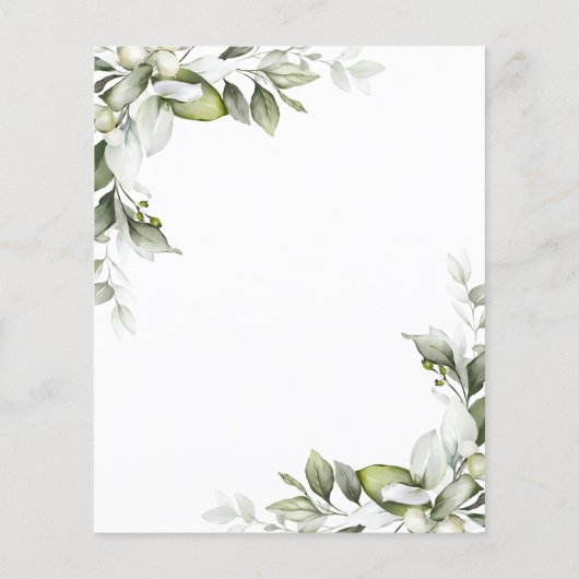 Budget Elegant Greenery Baby shower Flyer (Achterkant)