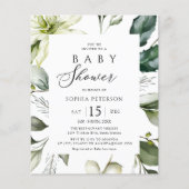 Budget Elegant Greenery Baby shower Flyer (Voorkant)