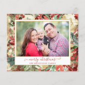 Budget Elegant Holiday Floral kerstfoto (Voorkant)