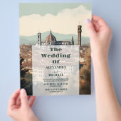Budget Elegant Italië Florence Bestemming Bruiloft Flyer (Hand)