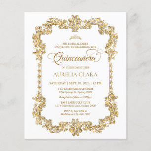 BUDGET Elegant Ivoor Wit Goud Tiara Quinceanera