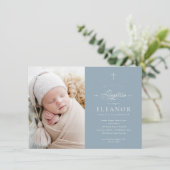 Budget Elegant Kruiskalligrafie Foto Dop Kaart (Staand voorkant)