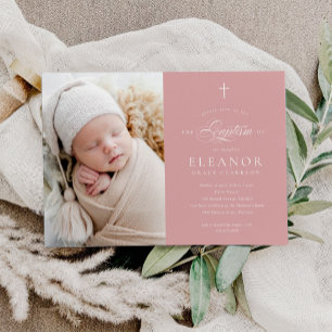 Budget Elegant Kruiskalligrafie Foto Dop Kaart