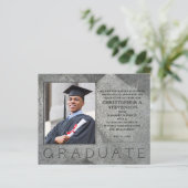 Budget Elegant Marble Photo Afstuderen Aankondigin (Staand voorkant)