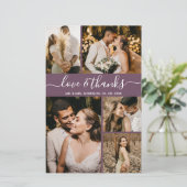 Budget Elegant Mauve Photo Wedding Bedankt Flyer (Staand voorkant)