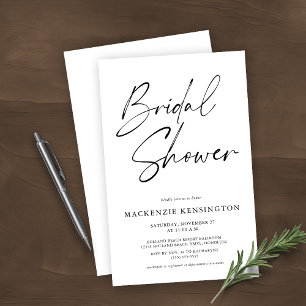 BUDGET Elegant Minimalist Bridal Shower Uitnodigin