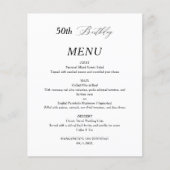 Budget Elegant Minimaliste 50e Anniversaire Menu (Devant)