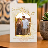 Budget Élégant Moderne Boho Arch Photo Invitation