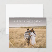 Budget Elegant Names Photo Wedding Save the Date (Voorkant / Achterkant)