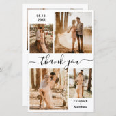 Budget Elegant Photo Collage Wedding Hartelijk dan (Voorkant / Achterkant)