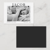 budget élégant photo faire-part bébé élégant (Devant / Derrière)
