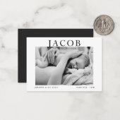 budget élégant photo faire-part bébé élégant (Devant/Arrière en situation)