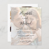 Budget Elegant Photo Overlay Wedding Uitnodiging (Voorkant / Achterkant)