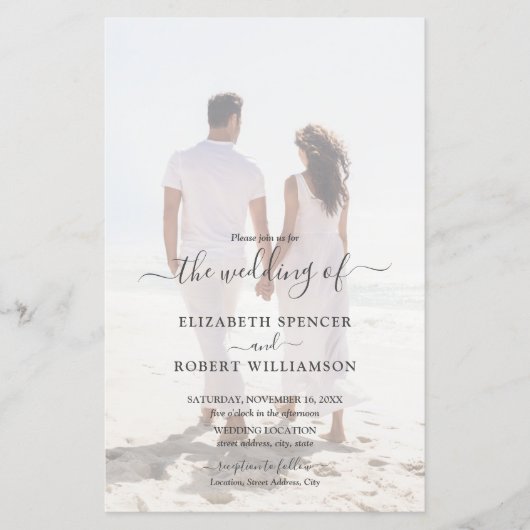 Budget Elegant Photo Wedding Invitation (Voorkant)