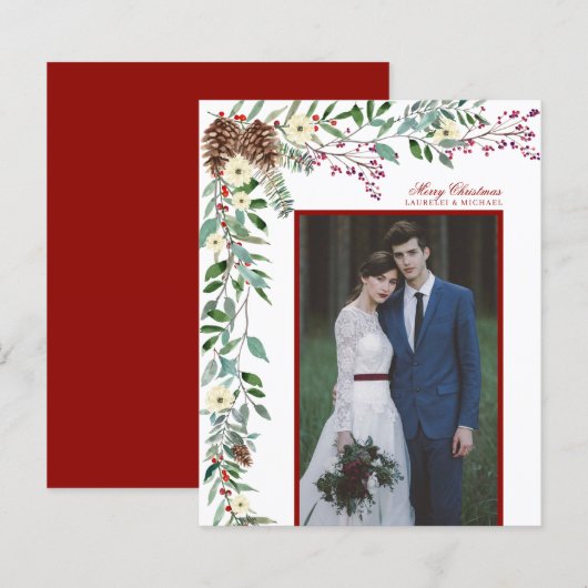 Budget Elegant Pine Garland kerstfoto (Voorkant / Achterkant)