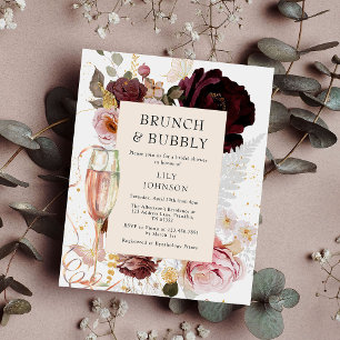 Budget Elegant Pink Brunch & Bubble Vrijgezellenfe Flyer
