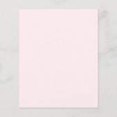 Budget Elegant Pink Floral Flat Menu Card (Achterkant)