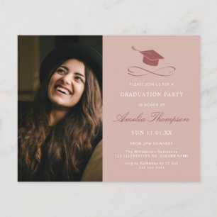 Budget Elegant Pink Photo Graduparty Afstudeerder