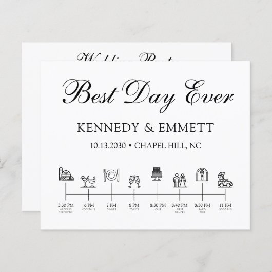 Budget Élégant programme de calendrier du jour de  (Devant / Derrière)