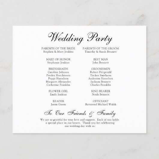 Budget Élégant programme de calendrier du jour de  (Dos)